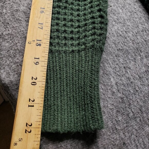 POL Chunky Knit Olive Green Shawl Neck Open Cardigan Sweater Women’s Boho Cozy - Picture 5 of 8